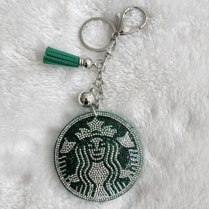 Starbucks Rhinestone Keychain Bag Charm
